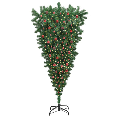 Opatieve kunstkerstboom met ballenset Groen 210 cm PVC
