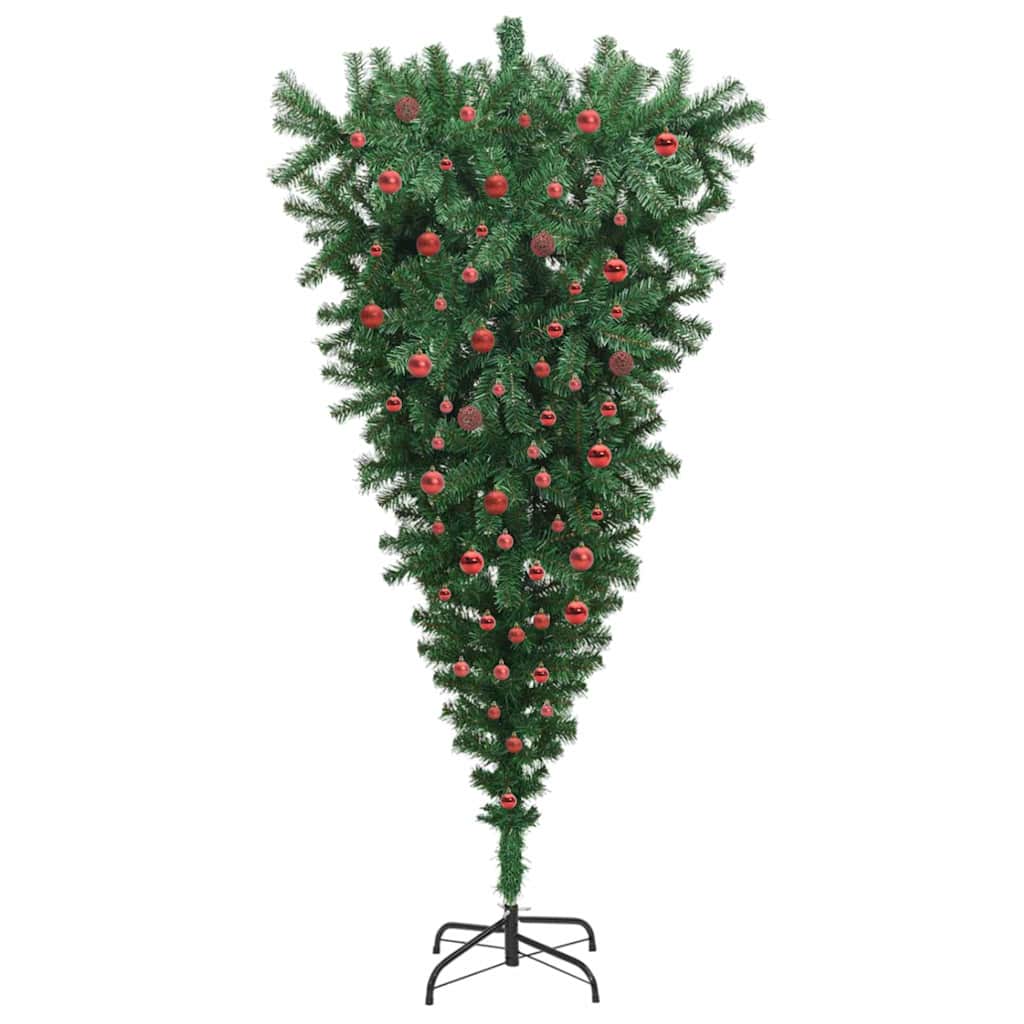 Opatieve kunstkerstboom met ballenset Groen 210 cm PVC
