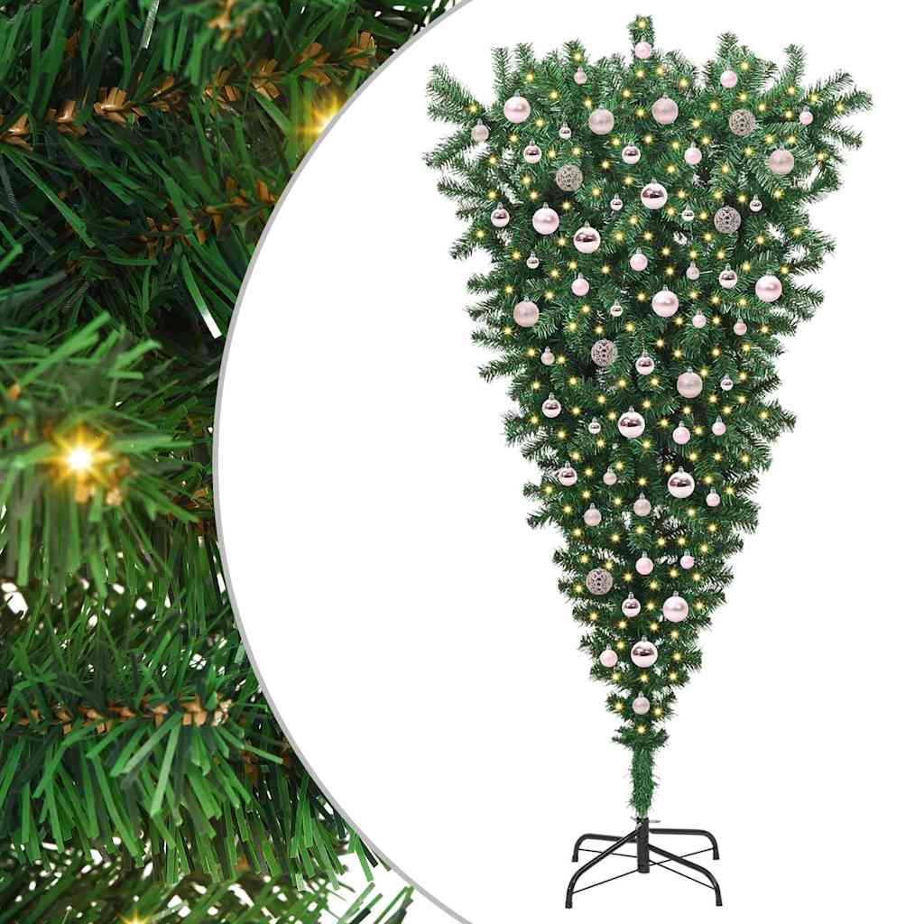 Ophang Kunst Kerstboom met Ballenset Groen 210 cm PVC