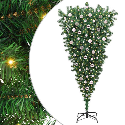 Ophang Kunst Kerstboom met Ballenset Groen 210 cm PVC