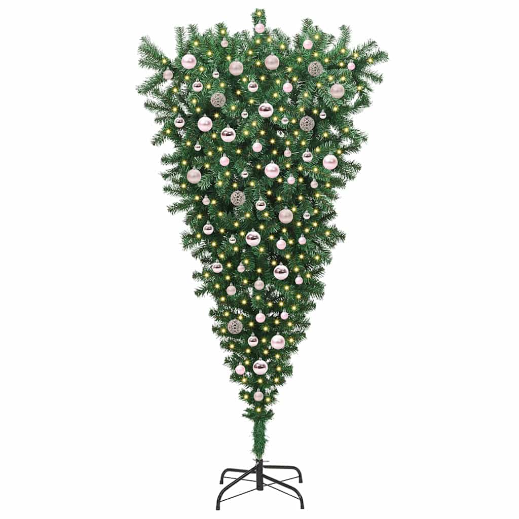 Ophang Kunst Kerstboom met Ballenset Groen 210 cm PVC