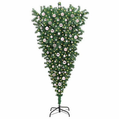 Ophang Kunst Kerstboom met Ballenset Groen 210 cm PVC