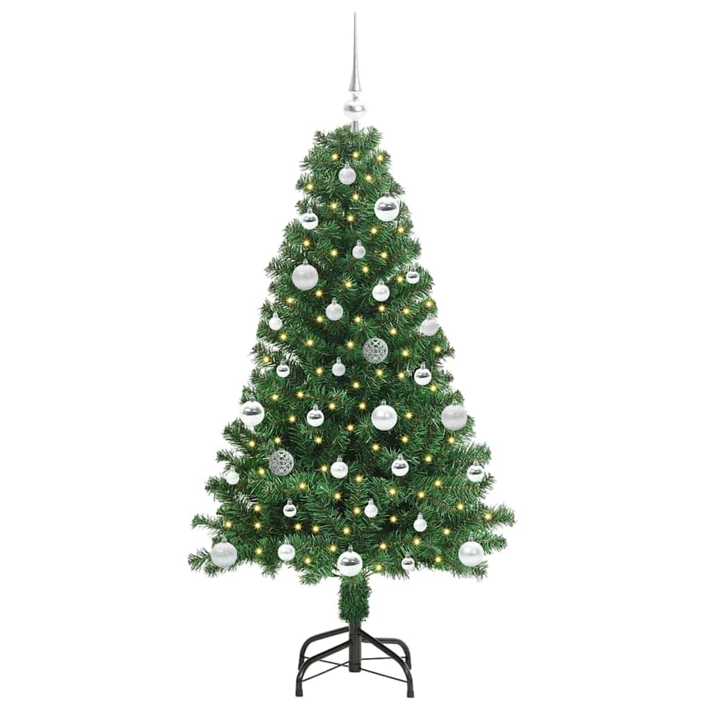 Kunstkerstboom Groen 150 cm PVC en Staal en Kunststof