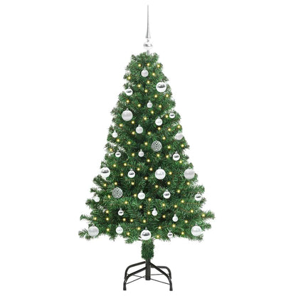 Kunstkerstboom Groen 150 cm PVC en Staal en Kunststof