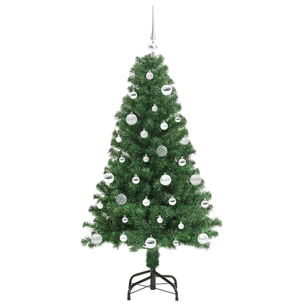 Kunstkerstboom Groen 150 cm PVC en Staal en Kunststof