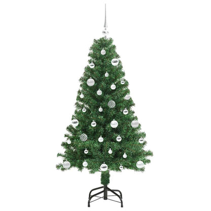 Kunstkerstboom Groen 150 cm PVC en Staal en Kunststof