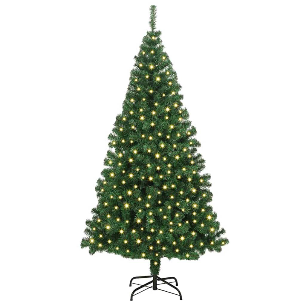 Kunstkerstboom Groen 180 cm PVC en Staal en Kunststof