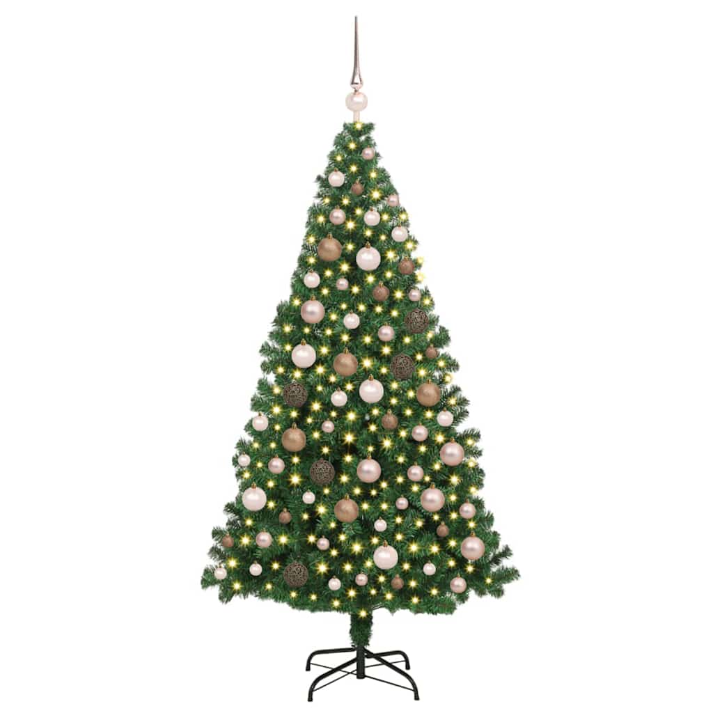 Kunstkerstboom Groen 180 cm PVC en Staal en Kunststof