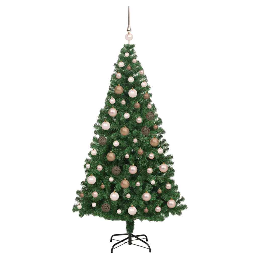 Kunstkerstboom Groen 180 cm PVC en Staal en Kunststof
