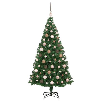 Kunstkerstboom Groen 180 cm PVC en Staal en Kunststof
