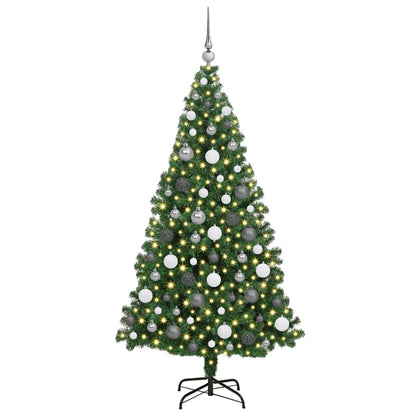 Kunstkerstboom Groen 180 cm PVC en Staal en Kunststof