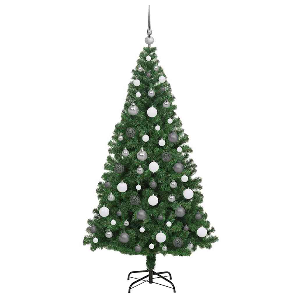 Kunstkerstboom Groen 180 cm PVC en Staal en Kunststof