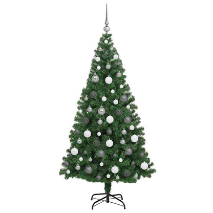 Kunstkerstboom Groen 180 cm PVC en Staal en Kunststof
