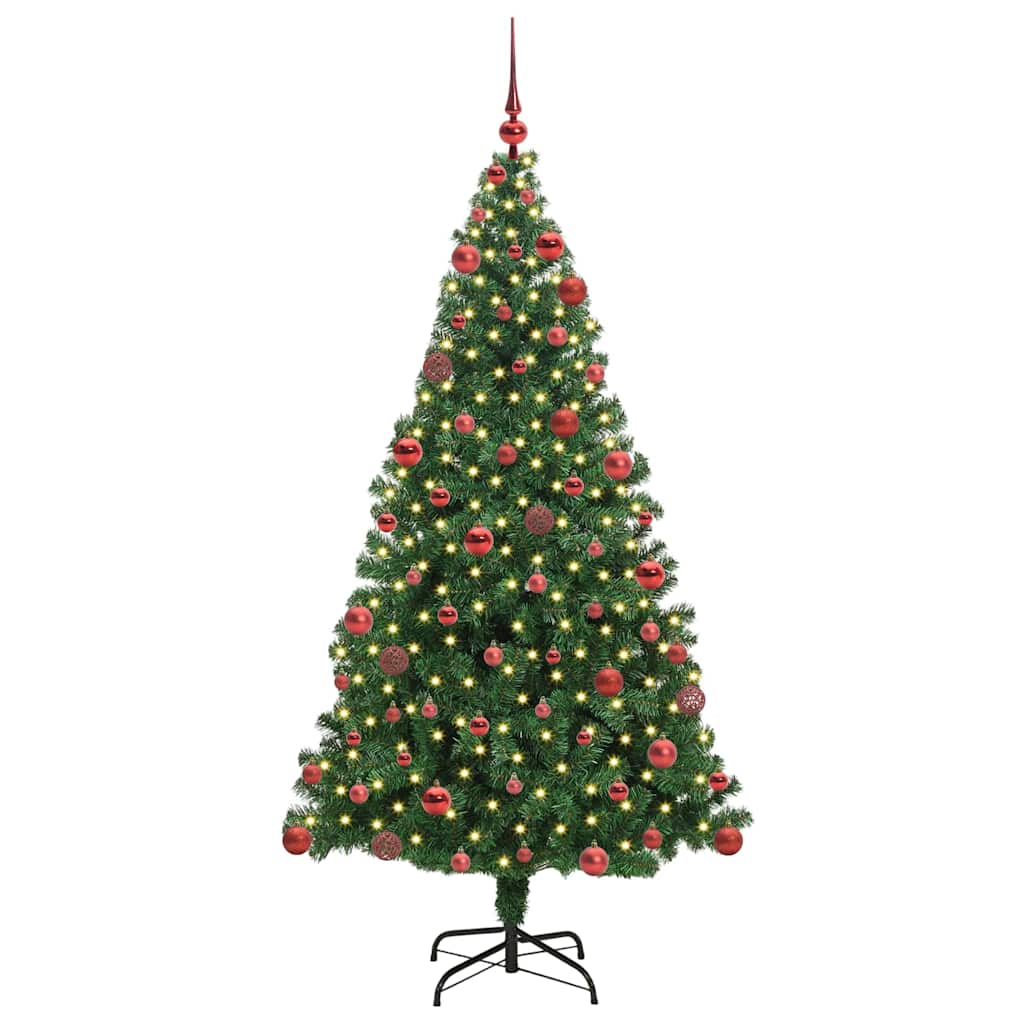 Kunstkerstboom Groen 180 cm PVC en Staal en Kunststof