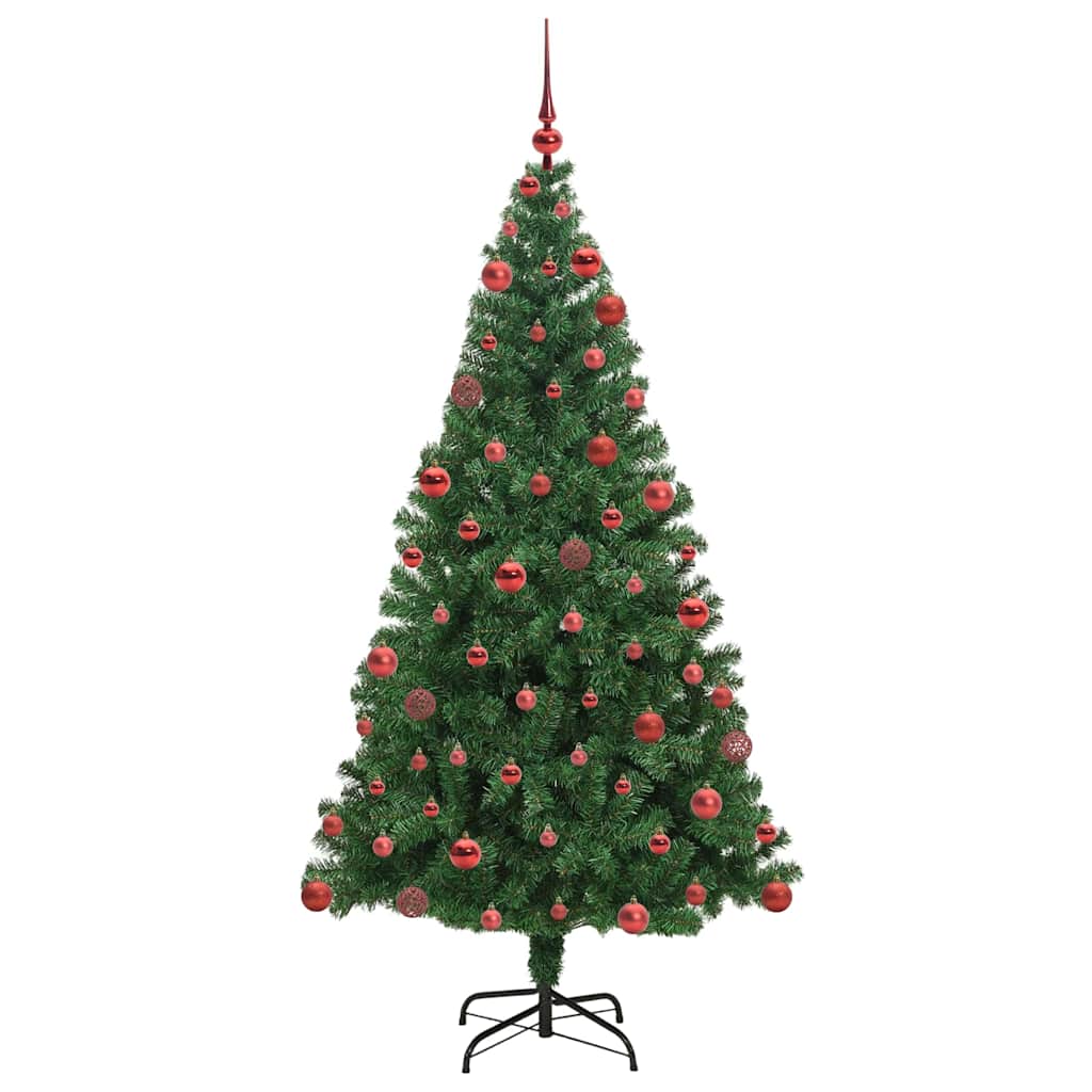 Kunstkerstboom Groen 180 cm PVC en Staal en Kunststof