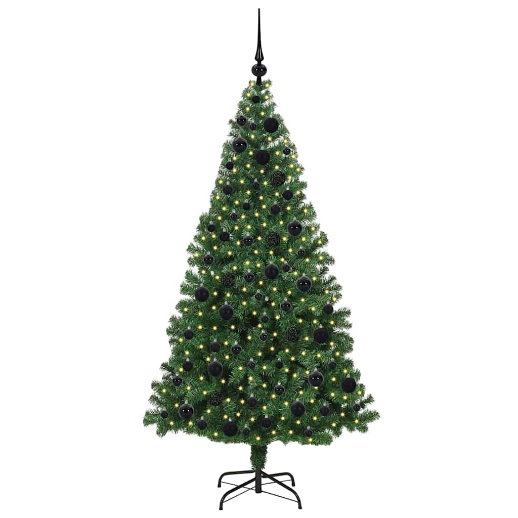 Kunstkerstboom Groen 180 cm PVC en Staal en Kunststof