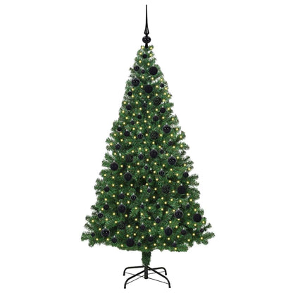 Kunstkerstboom Groen 180 cm PVC en Staal en Kunststof