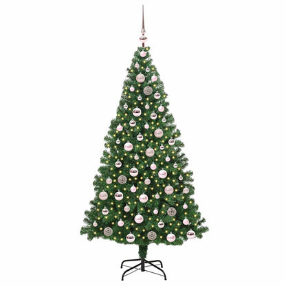Kunstkerstboom Groen 180 cm PVC en Staal en Kunststof