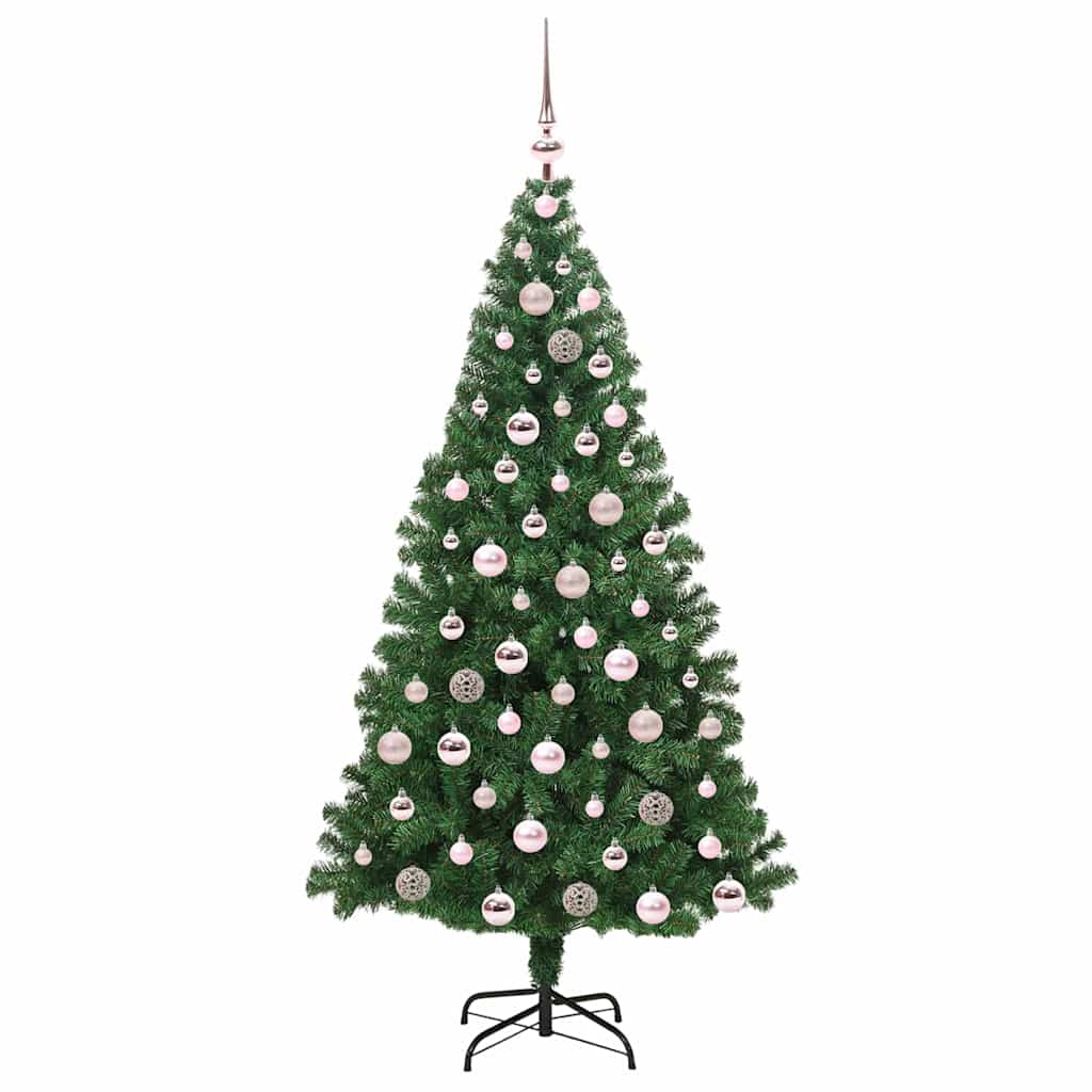 Kunstkerstboom Groen 180 cm PVC en Staal en Kunststof