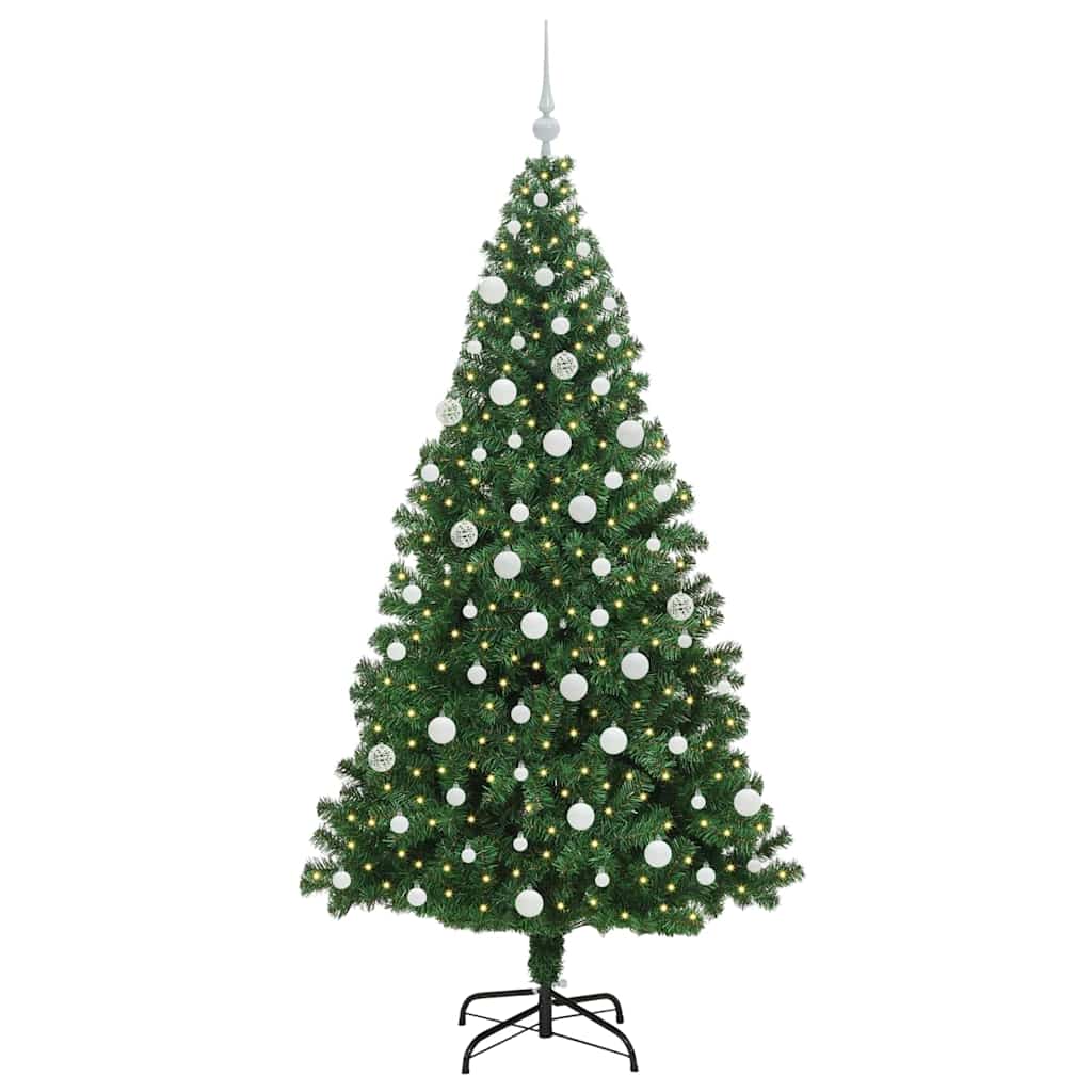 Kunstkerstboom Groen 180 cm PVC en Staal en Kunststof