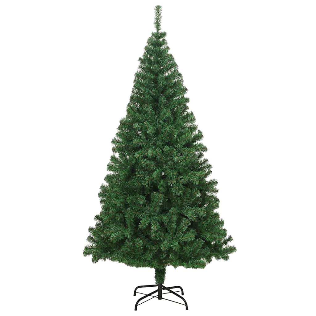 Kunstkerstboom Groen 180 cm PVC en Staal en Kunststof