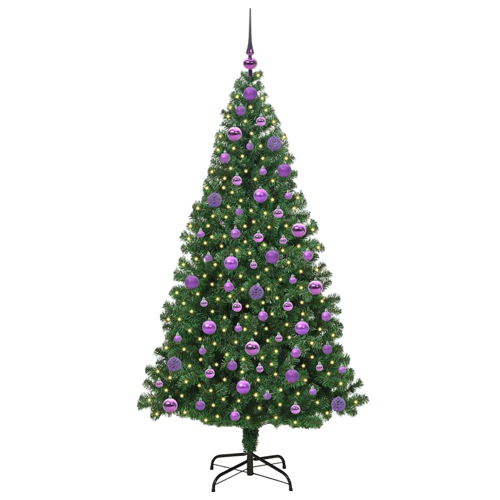 Kunstkerstboom Groen 180 cm PVC en Staal en Kunststof