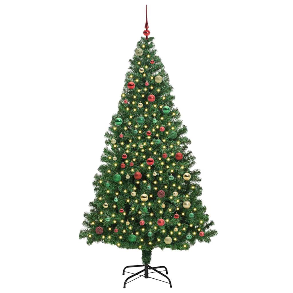 Kunstkerstboom Groen 180 cm PVC en Staal en Kunststof