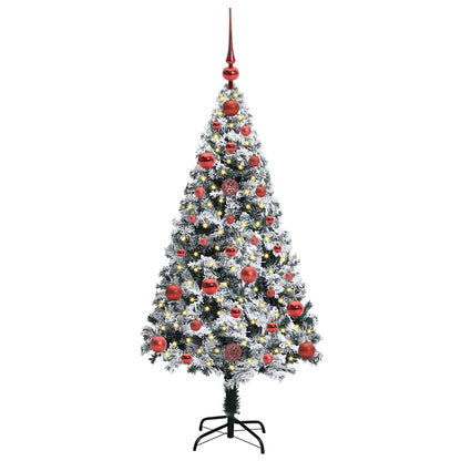 Kunstkerstboom met 150 LED Wit 120 cm PVC en Staal en Kunststof