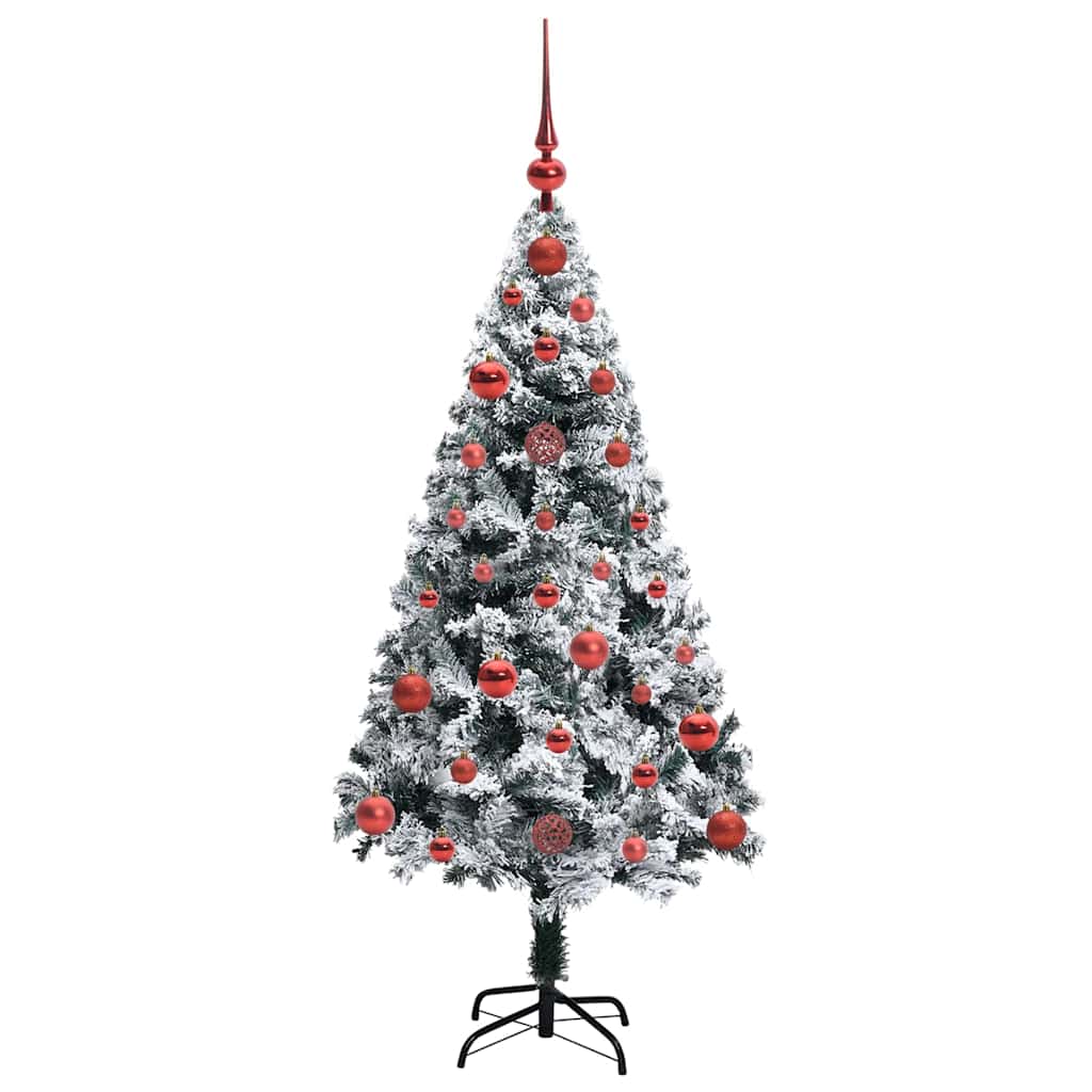 Kunstkerstboom met 150 LED Wit 120 cm PVC en Staal en Kunststof
