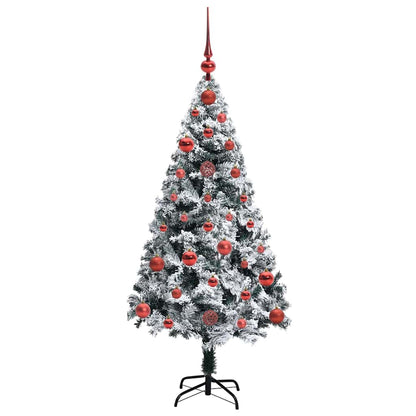 Kunstkerstboom met 150 LED Wit 120 cm PVC en Staal en Kunststof