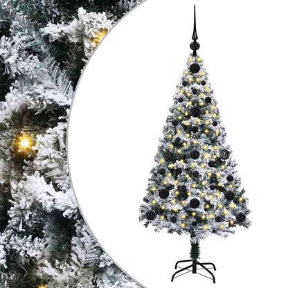 Kunstkerstboom met 150 LED Wit 120 cm PVC en Staal en Kunststof