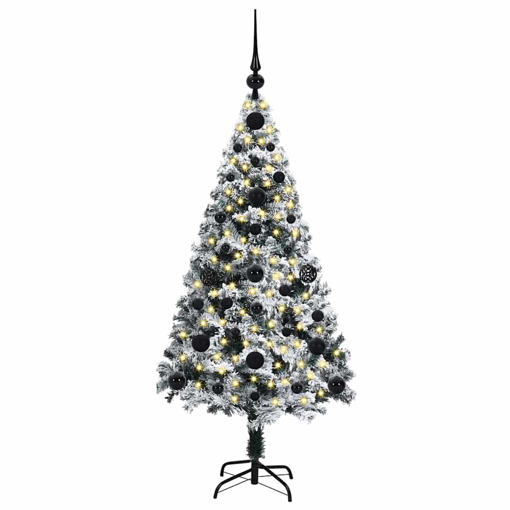 Kunstkerstboom met 150 LED Wit 120 cm PVC en Staal en Kunststof