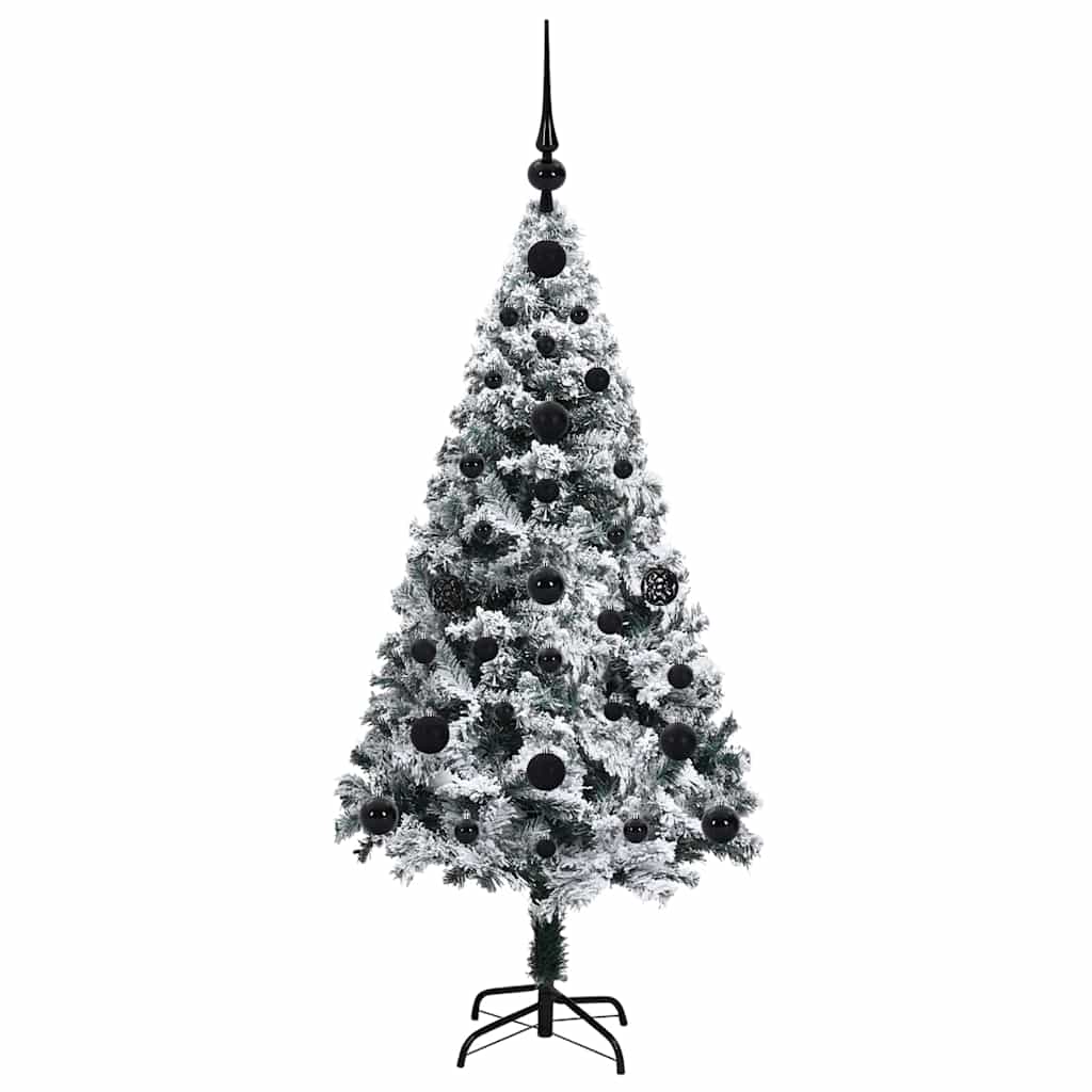 Kunstkerstboom met 150 LED Wit 120 cm PVC en Staal en Kunststof