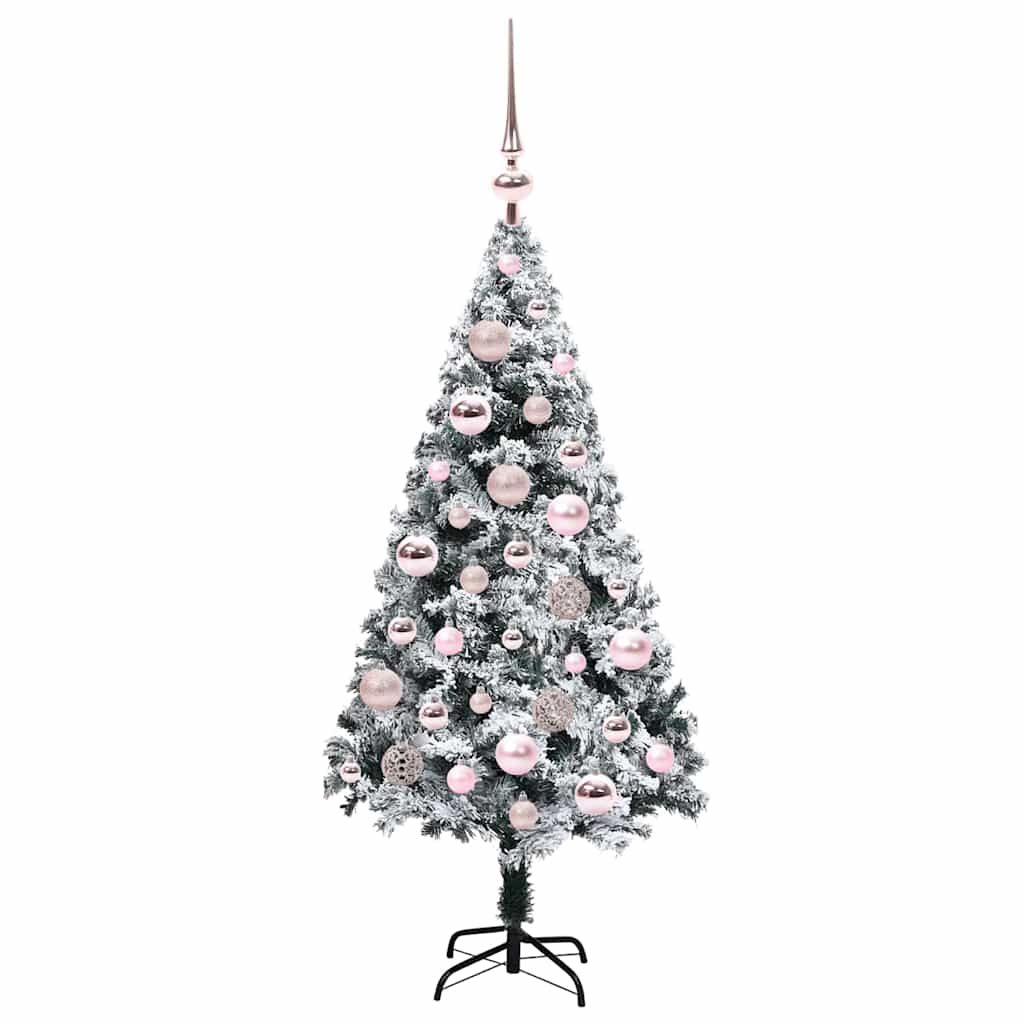 Kunstkerstboom met 150 LED Wit 120 cm PVC en Staal en Kunststof