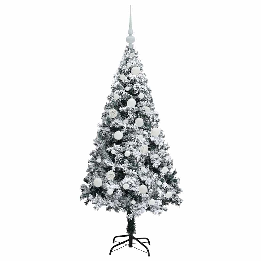 Kunstkerstboom met 150 LED Wit 120 cm PVC en Staal en Kunststof