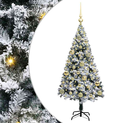 Kunstkerstboom met 150 LED Wit 120 cm PVC en Staal en Kunststof