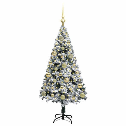 Kunstkerstboom met 150 LED Wit 120 cm PVC en Staal en Kunststof