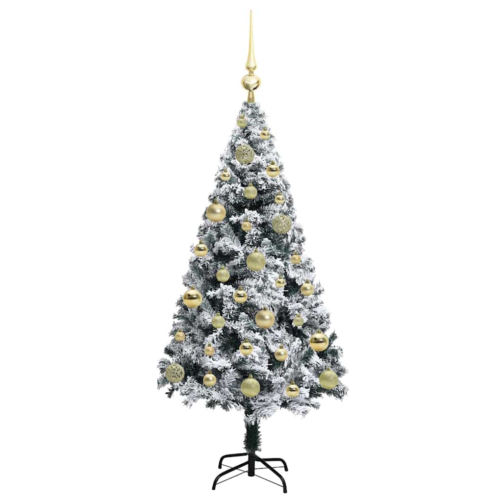 Kunstkerstboom met 150 LED Wit 120 cm PVC en Staal en Kunststof