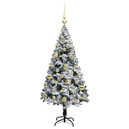 Kunstkerstboom met 150 LED Wit 120 cm PVC en Staal en Kunststof