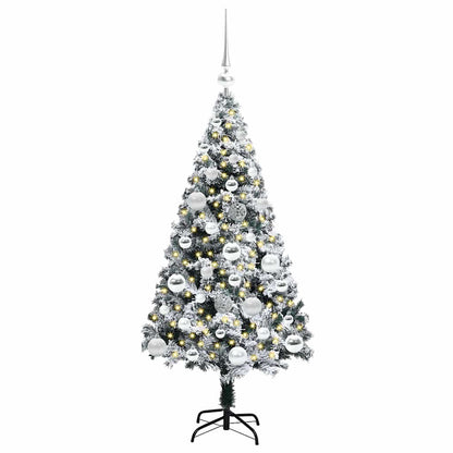 Kunstkerstboom met 150 LED Wit 120 cm PVC en Staal en Kunststof