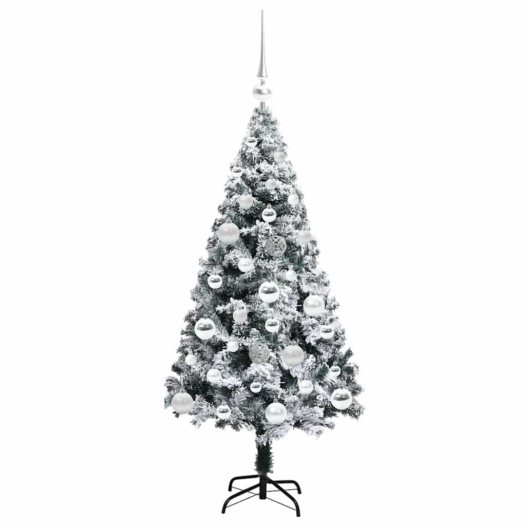 Kunstkerstboom met 150 LED Wit 120 cm PVC en Staal en Kunststof