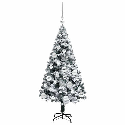 Kunstkerstboom met 150 LED Wit 120 cm PVC en Staal en Kunststof