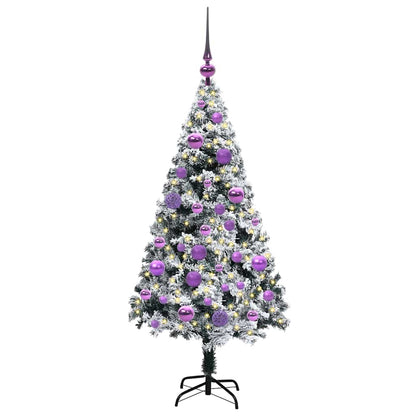 Kunstkerstboom met 150 LED Wit 120 cm PVC en Staal en Kunststof
