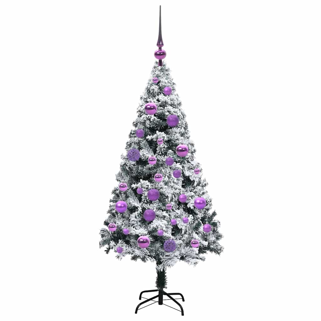 Kunstkerstboom met 150 LED Wit 120 cm PVC en Staal en Kunststof