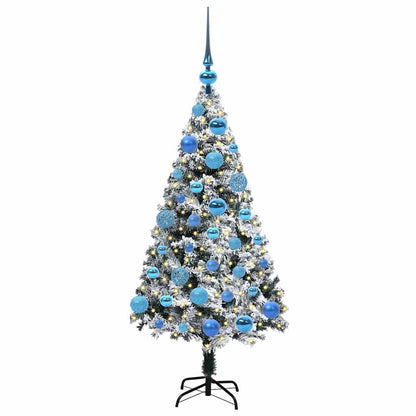 Kunstkerstboom met 150 LED Wit 120 cm PVC en Staal en Kunststof