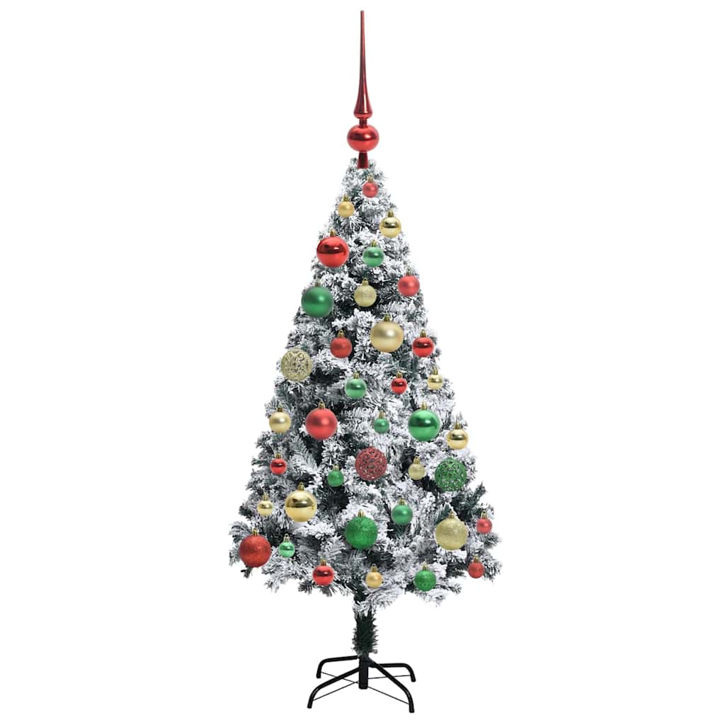 Kunstkerstboom met 150 LED Wit 120 cm PVC en Staal en Kunststof