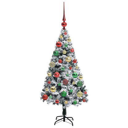 Kunstkerstboom met 150 LED Wit 120 cm PVC en Staal en Kunststof