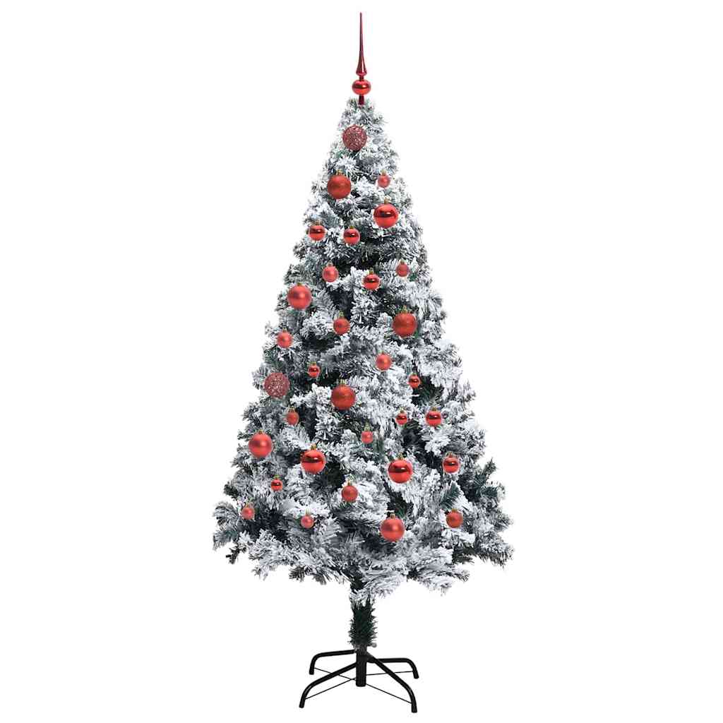 Kunstkerstboom met 150 LED Wit 150 cm PVC en Staal en Kunststof