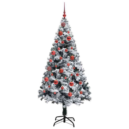 Kunstkerstboom met 150 LED Wit 150 cm PVC en Staal en Kunststof
