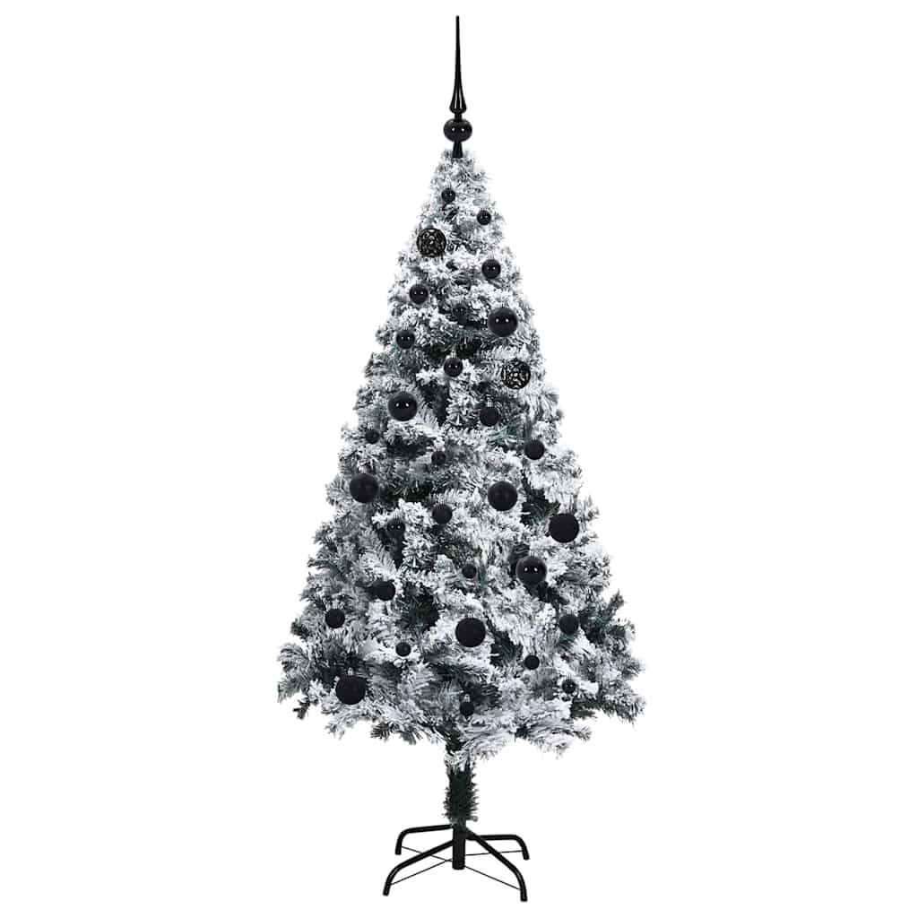 Kunstkerstboom met 150 LED Wit 150 cm PVC en Staal en Kunststof